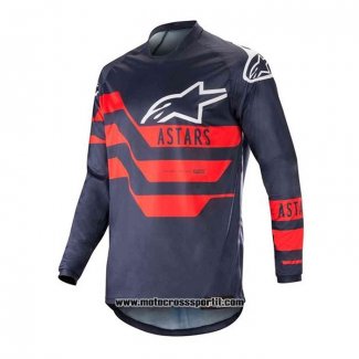 2020 Motocross Ciclismo Maglie Alpinestars Manica Lunga Blu