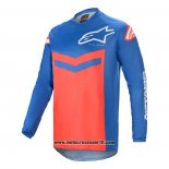 2020 Motocross Ciclismo Maglie Alpinestars Manica Lunga Blu