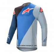 2020 Motocross Ciclismo Maglie Alpinestars Manica Lunga Blu