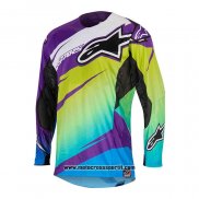 2020 Motocross Ciclismo Maglie Alpinestars Manica Lunga Giallo Viola