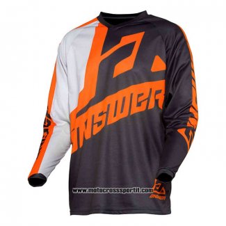 2020 Motocross Ciclismo Maglie Answer Manica Lunga Nero Arancione