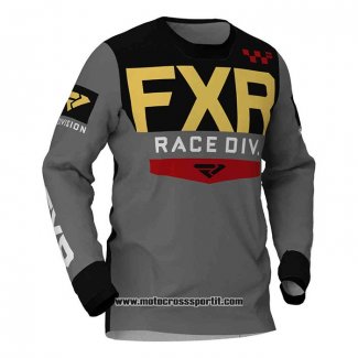 2020 Motocross Ciclismo Maglie FXR Manica Lunga Grigio