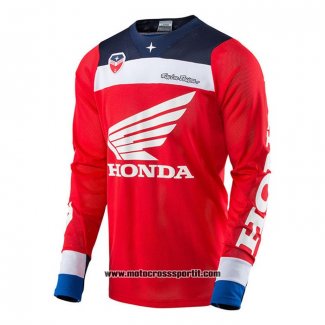 2020 Motocross Ciclismo Maglie Honda Manica Lunga Rosso