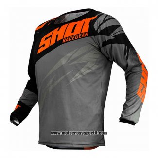 2020 Motocross Ciclismo Maglie Shot Manica Lunga Nero