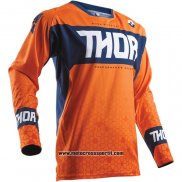 2020 Motocross Ciclismo Maglie Thor Manica Lunga Arancione Blu