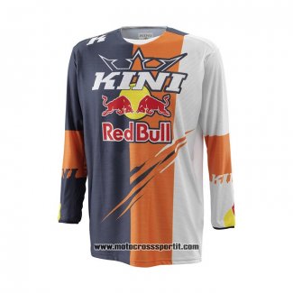 2021 Kini Motocross Ciclismo Maglie Manica Lunga Grigio Arancione Bianco