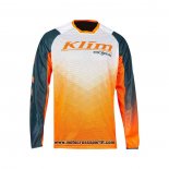 2021 Klim Motocross Ciclismo Maglie Manica Lunga Blu Arancione