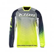 2021 Klim Motocross Ciclismo Maglie Manica Lunga Grigio Giallo