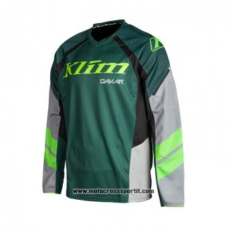 2021 Klim Motocross Ciclismo Maglie Manica Lunga Verde