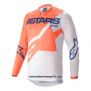 2020 Motocross Ciclismo Maglie Alpinestars Manica Lunga Arancione Bianco