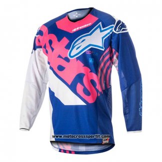 2020 Motocross Ciclismo Maglie Alpinestars Manica Lunga Blu