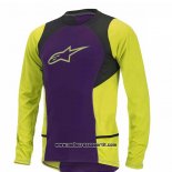 2020 Motocross Ciclismo Maglie Alpinestars Manica Lunga Giallo Viola