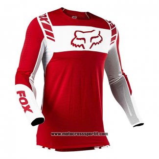 2020 Motocross Ciclismo Maglie FOX Manica Lunga Bianco Rosso