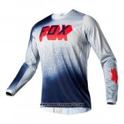 2020 Motocross Ciclismo Maglie FOX Manica Lunga Bianco Spento Blu