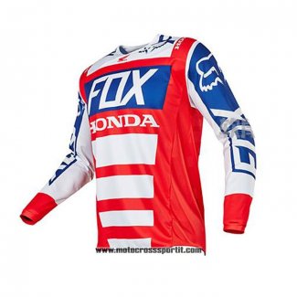 2020 Motocross Ciclismo Maglie FOX Manica Lunga Blu Rosso