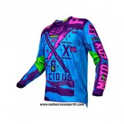 2020 Motocross Ciclismo Maglie FOX Manica Lunga Blu Viola