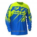 2020 Motocross Ciclismo Maglie FXR Manica Lunga Blu Giallo