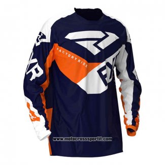 2020 Motocross Ciclismo Maglie FXR Manica Lunga Scuro Blu