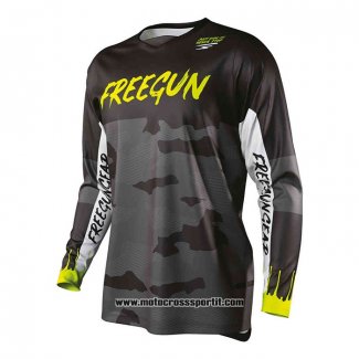 2020 Motocross Ciclismo Maglie Freegun Manica Lunga Nero