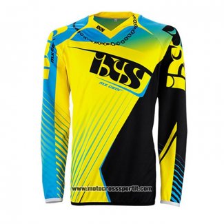 2020 Motocross Ciclismo Maglie IXS Manica Lunga Giallo Blu