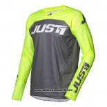 2020 Motocross Ciclismo Maglie Just 1 Manica Lunga Grigio Giallo