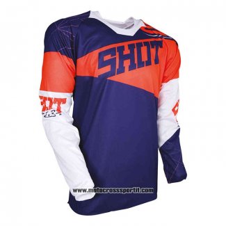 2020 Motocross Ciclismo Maglie Shot Manica Lunga Blu