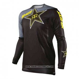 2020 Motocross Ciclismo Maglie Shot Manica Lunga Nero