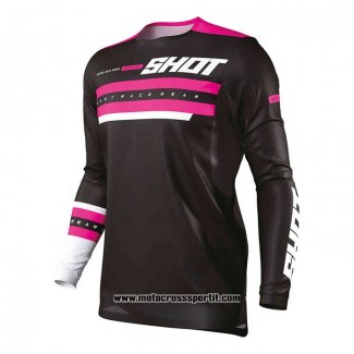 2020 Motocross Ciclismo Maglie Shot Manica Lunga Nero