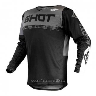 2020 Motocross Ciclismo Maglie Shot Manica Lunga Nero