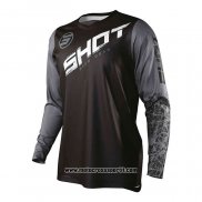 2020 Motocross Ciclismo Maglie Shot Manica Lunga Nero