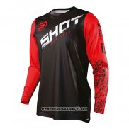 2020 Motocross Ciclismo Maglie Shot Manica Lunga Nero Rosso