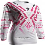 2020 Motocross Ciclismo Maglie Thor Manica Lunga Bianco Rosa