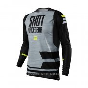 2021 Shot Motocross Ciclismo Maglie Manica Lunga Grigio Nero