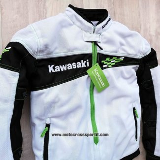 2020 Motocross Ciclismo Giacca Kawasaki Manica Lunga Bianco