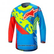 2020 Motocross Ciclismo Maglie Alpinestars Manica Lunga Blu