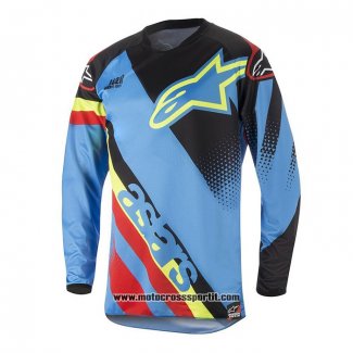 2020 Motocross Ciclismo Maglie Alpinestars Manica Lunga Nero Blu