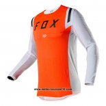 2020 Motocross Ciclismo Maglie FOX Manica Lunga Arancione Bianco