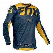 2020 Motocross Ciclismo Maglie FOX Manica Lunga Spento Blu Giallo