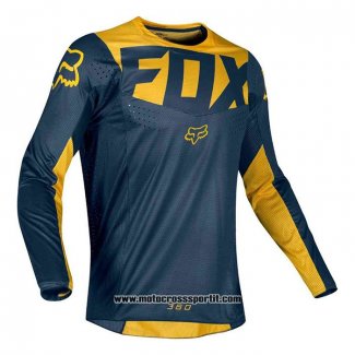 2020 Motocross Ciclismo Maglie FOX Manica Lunga Spento Blu Giallo