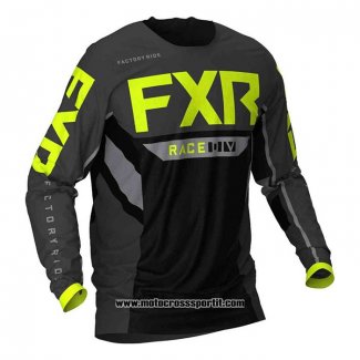 2020 Motocross Ciclismo Maglie FXR Manica Lunga Nero Grigio