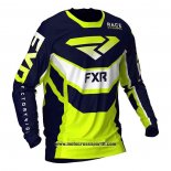 2020 Motocross Ciclismo Maglie FXR Manica Lunga Scuro Blu Giallo