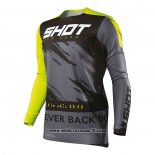 2020 Motocross Ciclismo Maglie Shot Manica Lunga Grigio Giallo