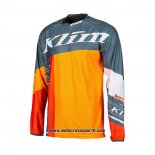 2021 Klim Motocross Ciclismo Maglie Manica Lunga Grigio Arancione