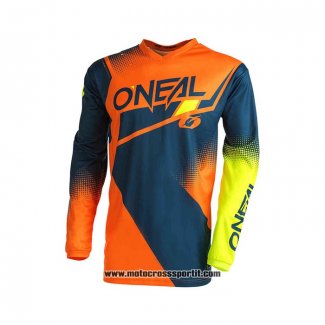 2021 Oneal Motocross Ciclismo Maglie Manica Lunga Blu Arancione Giallo