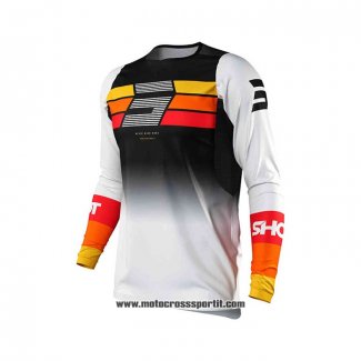 2021 Shot Motocross Ciclismo Maglie Manica Lunga Nero Rosso Giallo