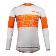 2020 Motocross Ciclismo Maglie Acerbis Manica Lunga Arancione Bianco