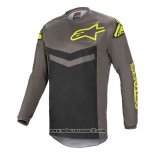 2020 Motocross Ciclismo Maglie Alpinestars Manica Lunga Grigio