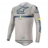 2020 Motocross Ciclismo Maglie Alpinestars Manica Lunga Grigio