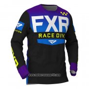 2020 Motocross Ciclismo Maglie FXR Manica Lunga Nero Viola