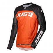 2020 Motocross Ciclismo Maglie Just 1 Manica Lunga Nero Arancione